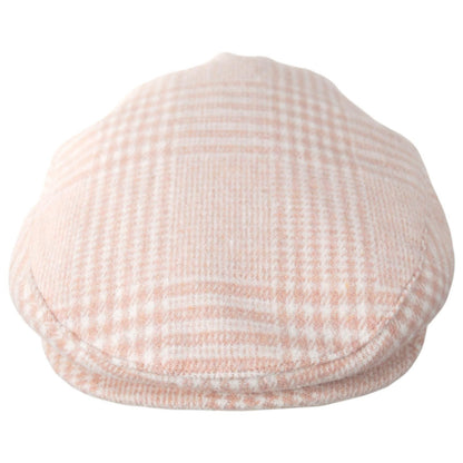 BRIXTON HATS | Hooligan Lightweight Houndstooth Plaid Ivy Cap | 161572 | front | SOFT PINK HOUNDSTOOTH