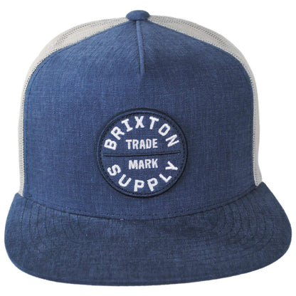 BRIXTON HATS | Oath Trucker Snapback Baseball Cap | 201704 | front | BLUE CHAMBRAY/WHITE