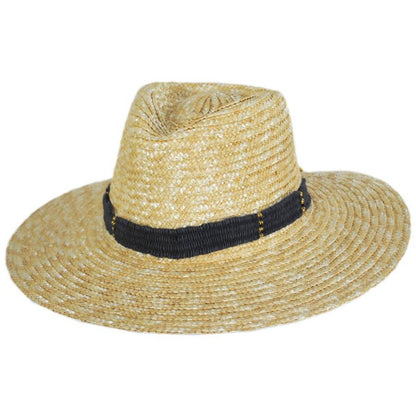 NIKKI BEACH | Alessia Milan Straw Fedora Hat | 102796 | lead | NATURAL/NAVY