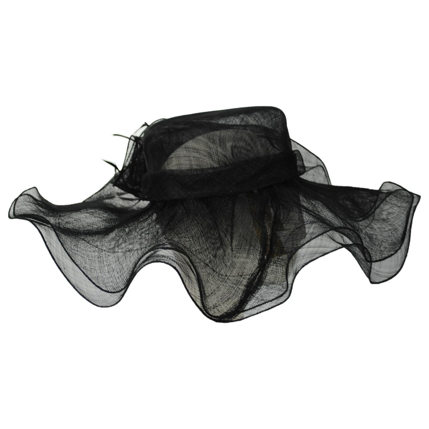 Something Special | Sahara Sinamay Straw Spectator Dress Hat | 121319 | profiletwo | BLACK