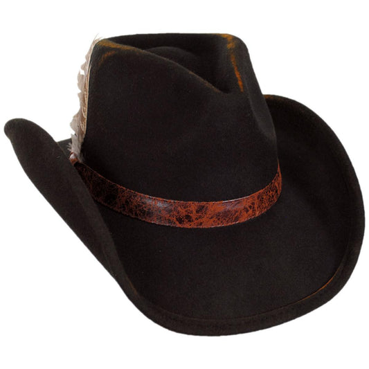 Scala | Kamela Wool Felt Western Hat | 123444 | lead | CHOCOLATE