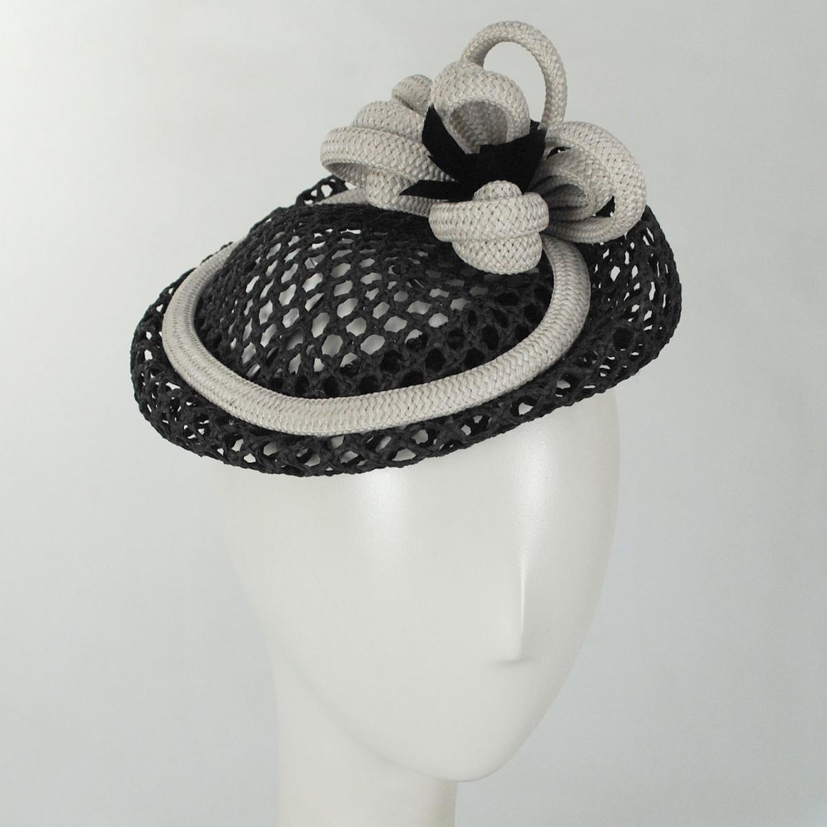 Kathy Jeanne | Trellis Mesh Toyo Straw Pillbox Hat | 122441 | profile | BLACK