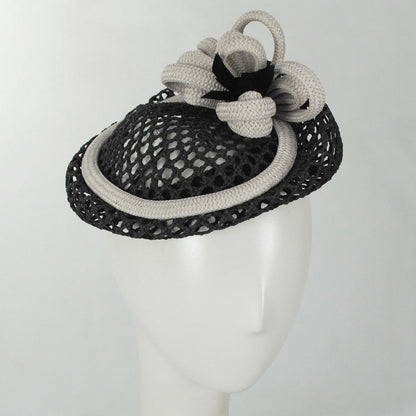Kathy Jeanne | Trellis Mesh Toyo Straw Pillbox Hat | 122441 | profile | BLACK