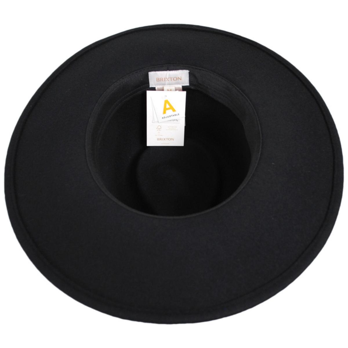 BRIXTON HATS | Joanna Packable Wool Felt Fedora Hat | 123926 | under | BLACK