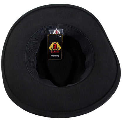 Jaxon Hats | Crushable Wool Felt Outback Hat | 135002 | under | BLACK