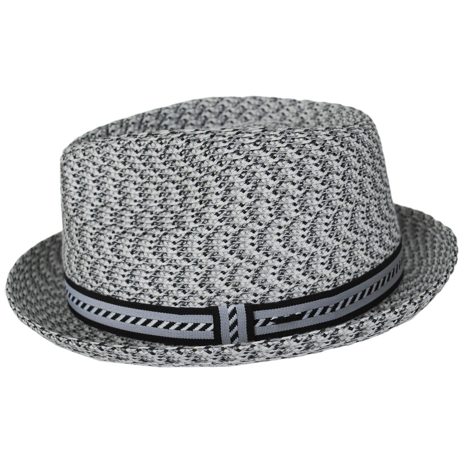 Bailey 1922 | Mannes Poly Braid Fedora Hat - Light Grey Multi | 127844LGM | profile | LIGHT GREY MULTI