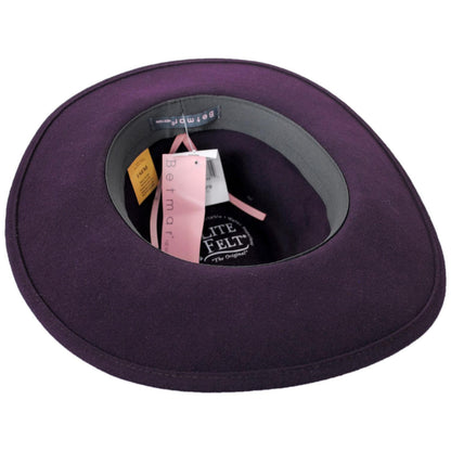 Betmar | Katie Wool Felt Safari Fedora Hat | 123175 | under | PLUM