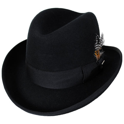 Stacy Adams | Wool Felt Homburg Hat | 130463 | lead | BLACK