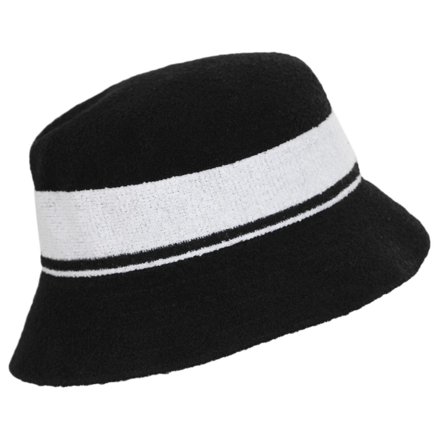 Kangol | Bermuda Stripe Bucket Hat | 185729 | profile | BLACK
