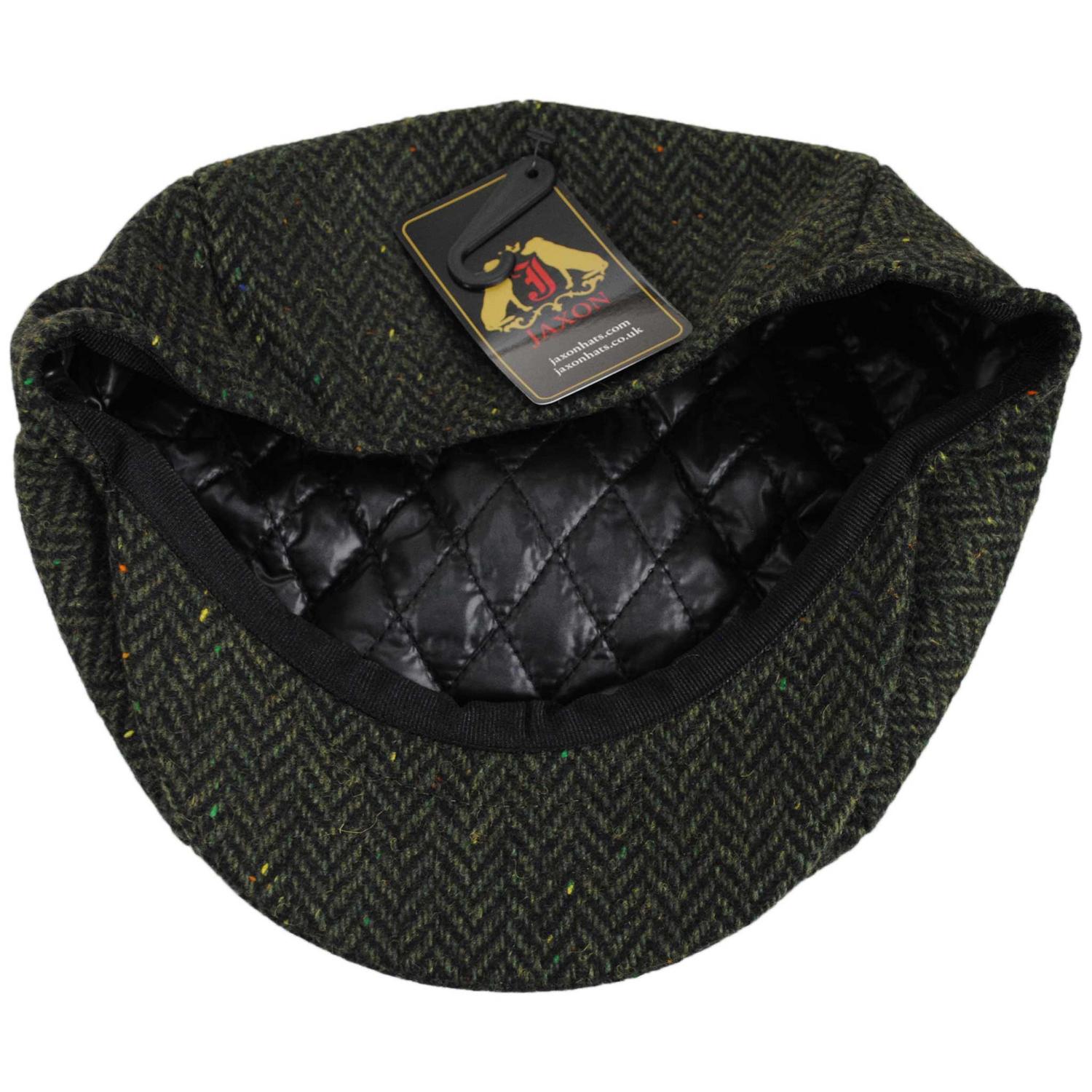 Jaxon Hats | Cambridge Herringbone Wool Newsboy Cap | 167778 | under | GREEN