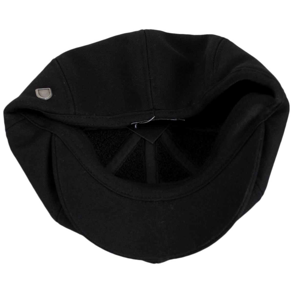 BRIXTON HATS | Brood Cotton Canvas Sherpa Lined Newsboy Cap | 161562 | under | BLACK