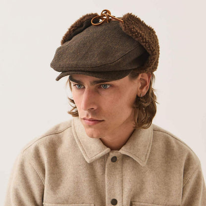 BRIXTON HATS | Barrel Tweed Earflap Ivy Cap | 161506 | lsmone | BROWN/BROWN TWEED