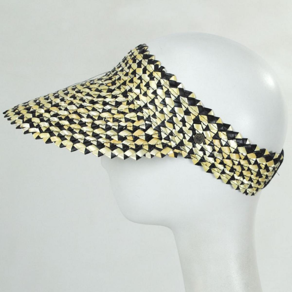 Hemlock Hat Co. | Capri Wheat Straw Visor | 195950 | profile | PEPPER