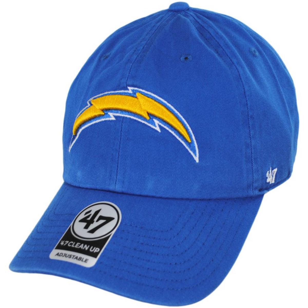 47 Brand | Los Angeles Chargers NFL Clean Up Strapback Baseball Cap Dad Hat | 203760 | lead | BLUE RASPBERRY