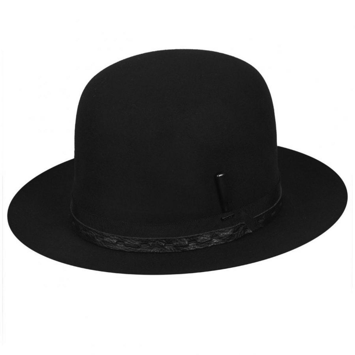 Bailey 1922 | Brodnax Shapeable Open Crown Wool Felt Fedora Hat | 130368 | lead | BLACK