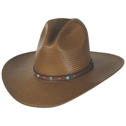 Stetson | Bellmont Shantung Straw Gus Western Hat | 127064 | lead | COGNAC