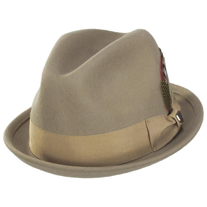 BRIXTON HATS | Gain Wool Felt Fedora Hat - Sand | 135600SSB | lead | SAND/SAND/BROWN