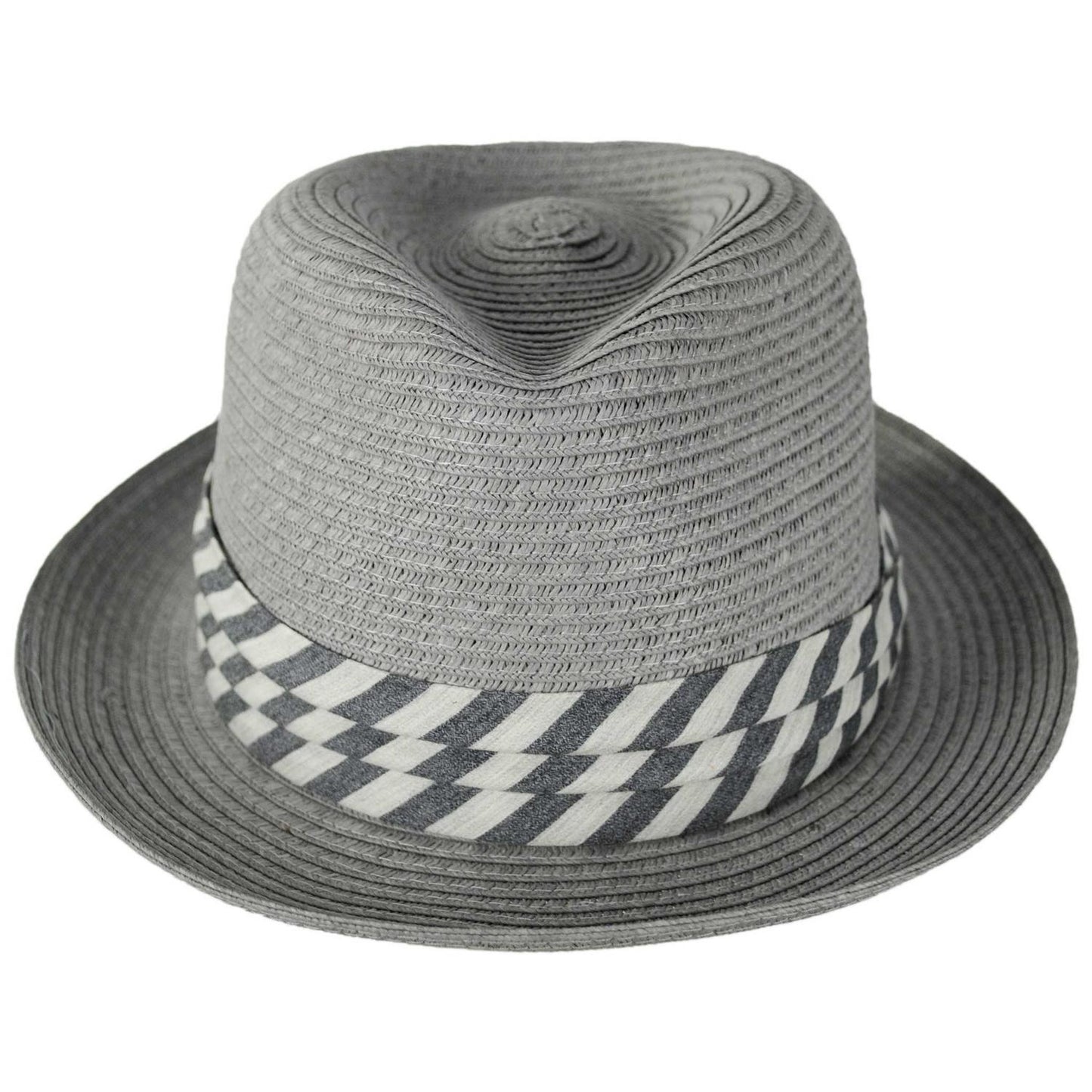 Stefeno Hats | Jonas Toyo Straw Stingy Brim Fedora Hat | 129708 | front | GREY