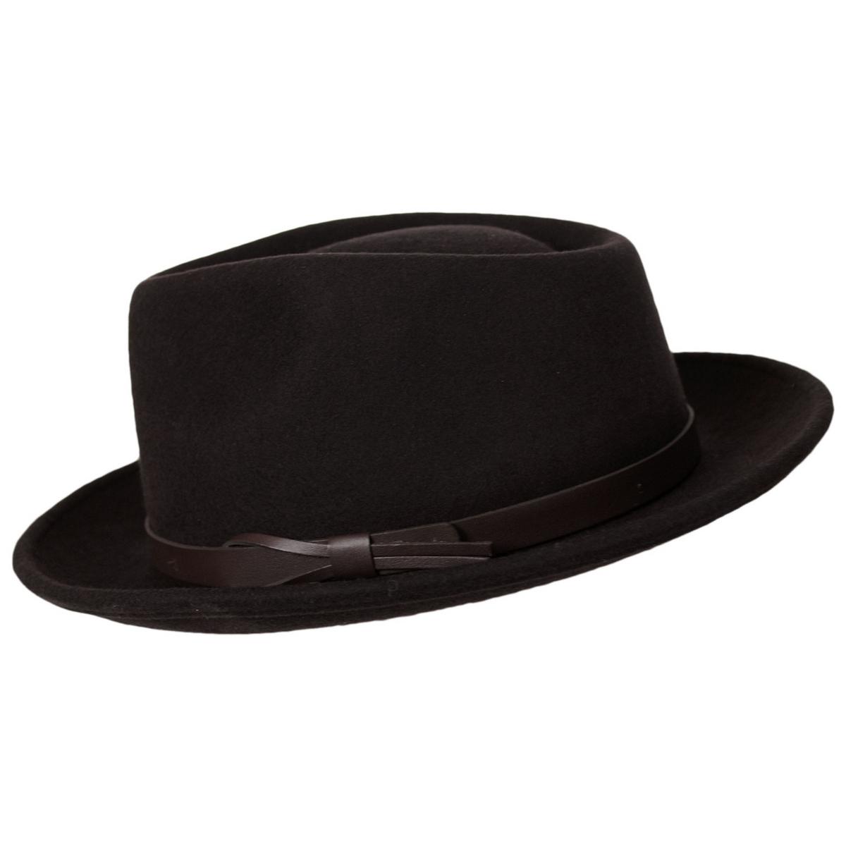 Toucan Collection | Wool Felt Teardrop Fedora Hat | 125848 | profile | BROWN