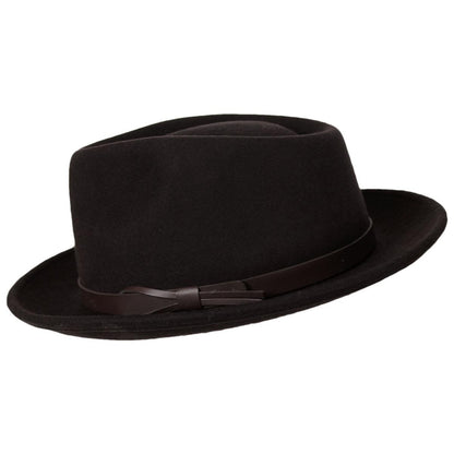 Toucan Collection | Wool Felt Teardrop Fedora Hat | 125848 | profile | BROWN