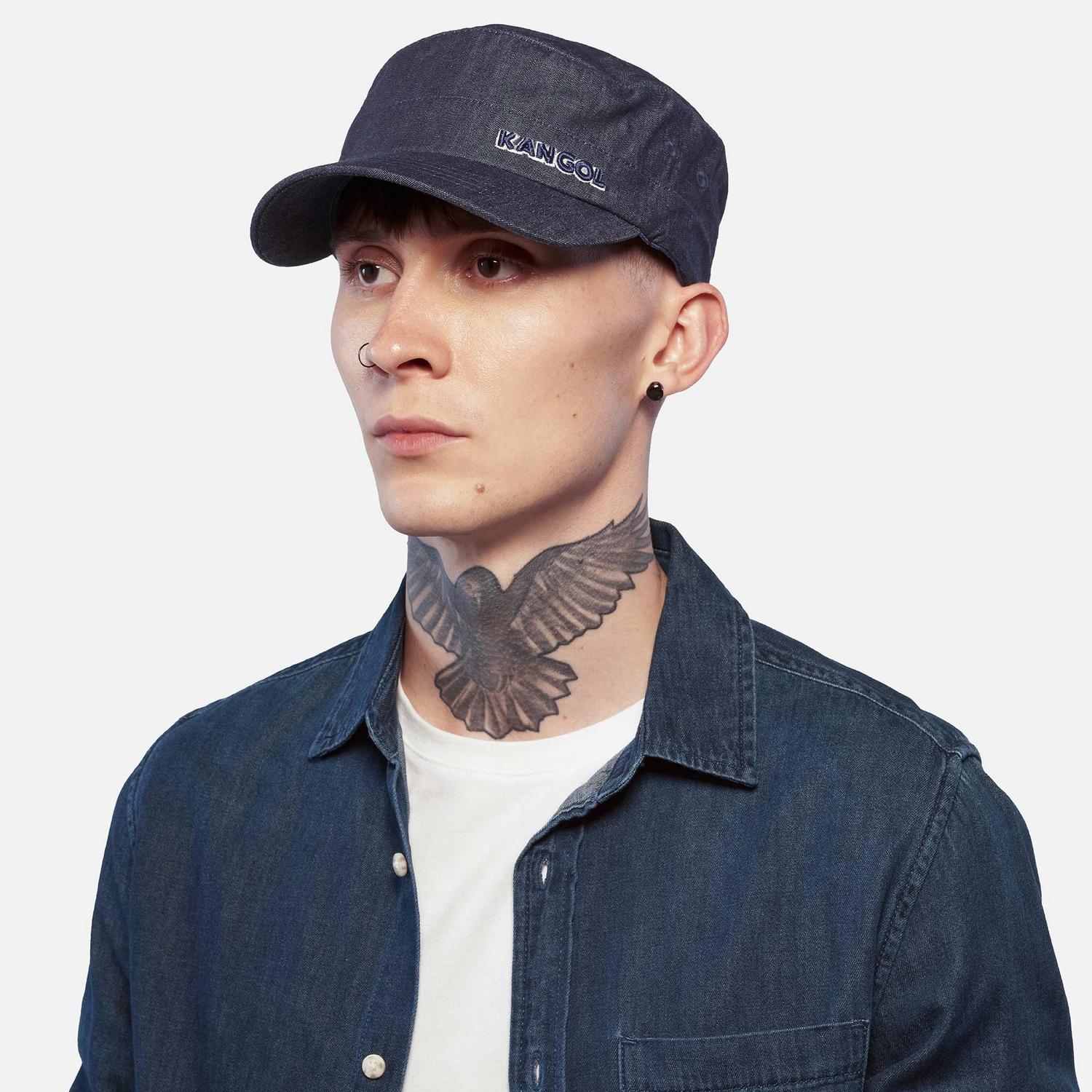 Kangol | Flexfit Denim Army Cap | 201193 | lsmone | INDIGO