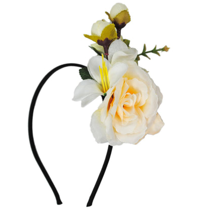 Jeanne Simmons | Flower Bouquet Fascinator Headband | 120719 | under | CREAM