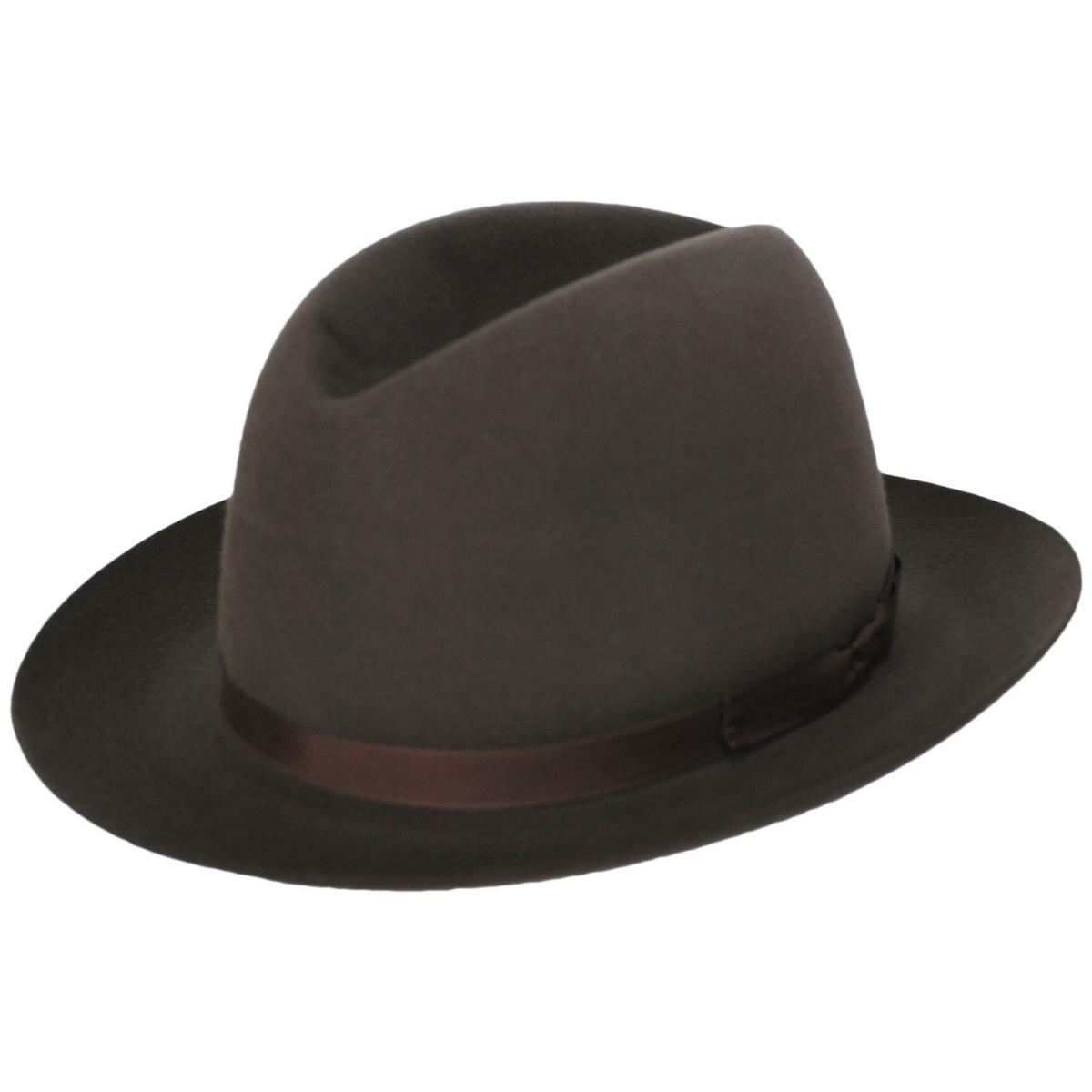 Stefeno Hats | Dalton Rollable Fur Felt Shapeable Open Crown Fedora Hat | 136008 | detailone | TAN