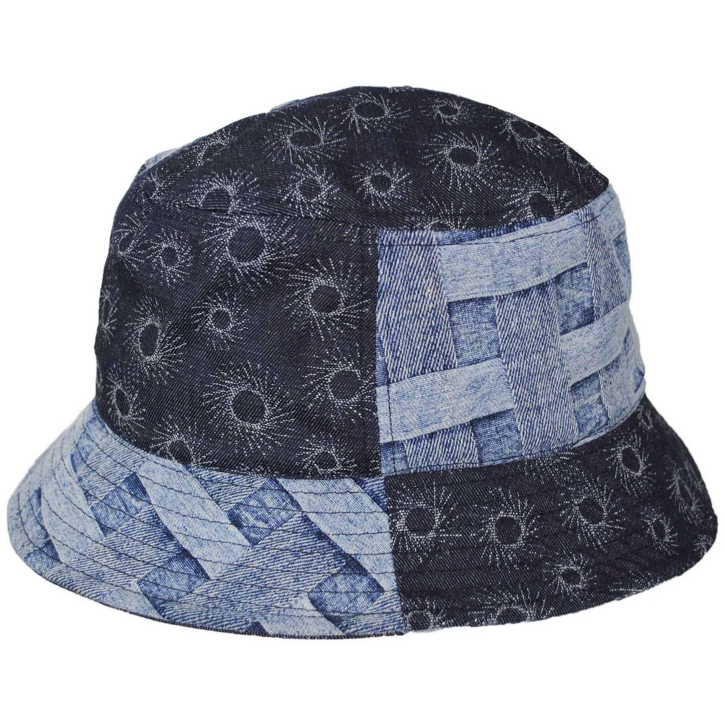 Kangol | Patchwork Mashup Denim Cotton Bucket Hat - Spring Collection | 185777SS | profile | BLUE PICNIC