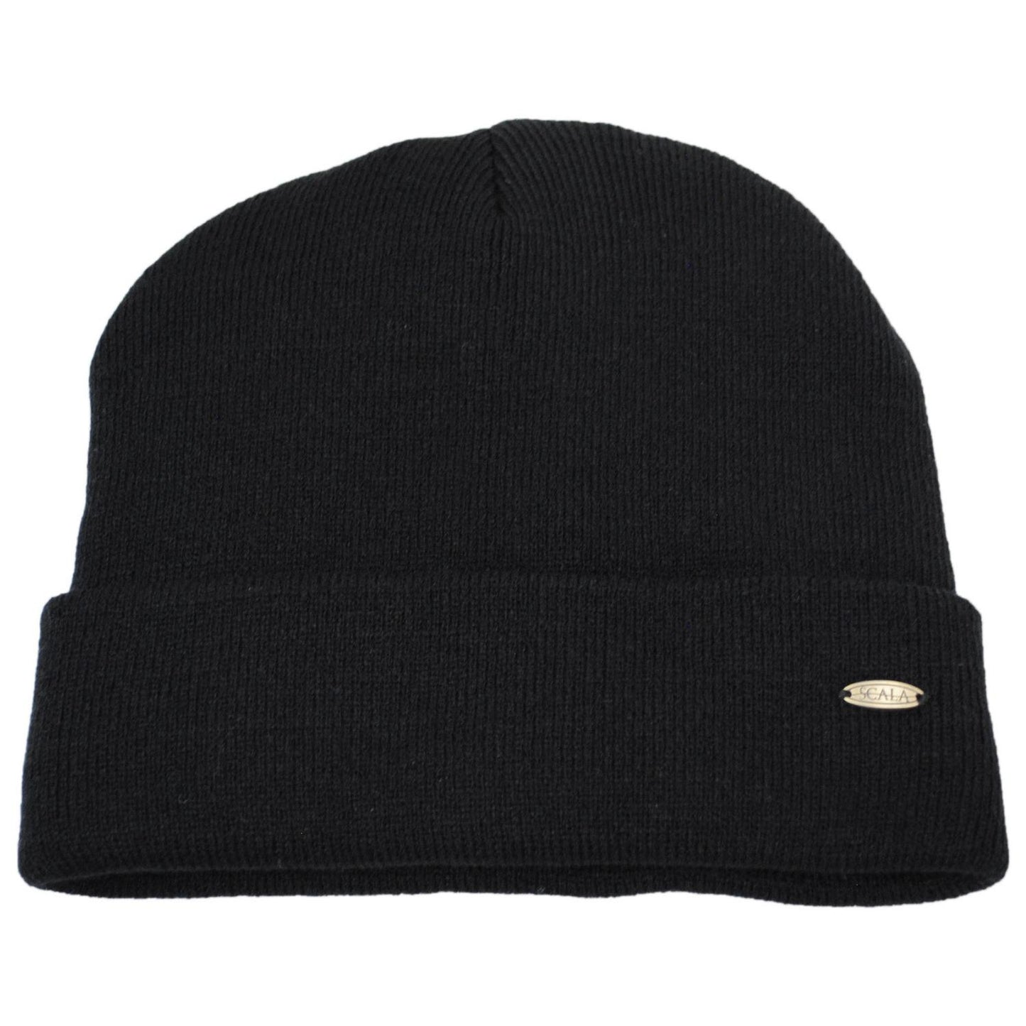 Scala | Ellen Satin Cuff Beanie Hat | 500051 | lead | BLACK