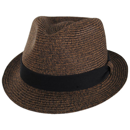 Bigalli | Street Style Poly Braid Stingy Brim Fedora Hat | 129253 | lead | CHOCOLATE