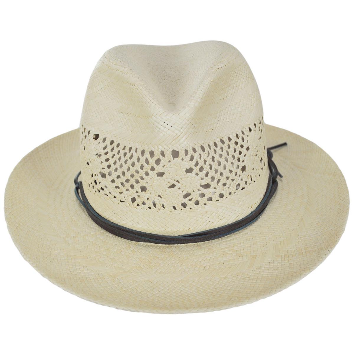 Bailey 1922 | Trappe Panama Straw Fedora Hat | 127922 | front | NATURAL