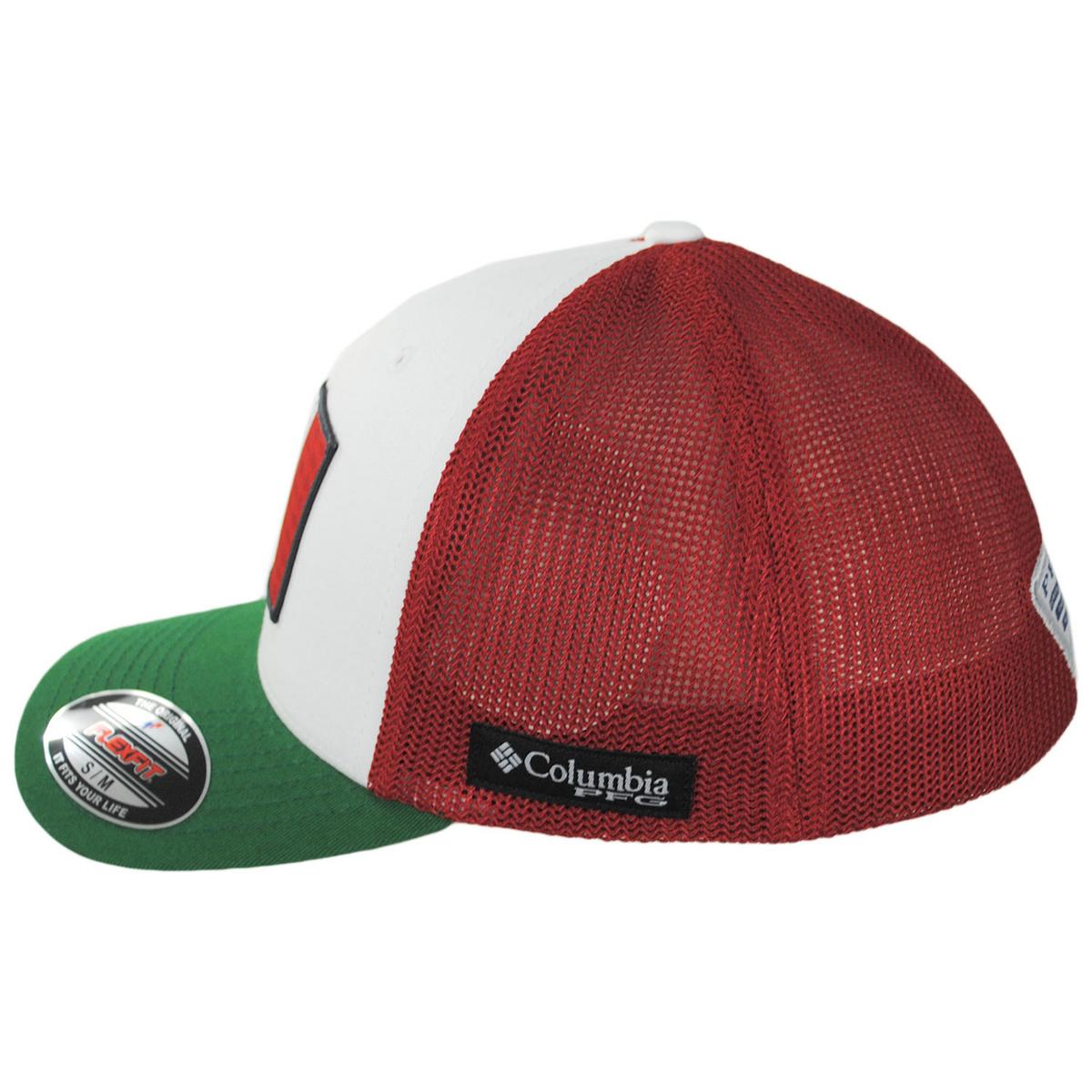 Columbia Sportswear | PFG Mexico Flag Mesh FlexFit Fitted Baseball Cap | 400163 | profile | WHITE