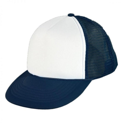 HeadShots by KC Caps | Foam and Mesh Trucker Snapback Baseball Cap | 200501 | lead | WHITE/NAVY