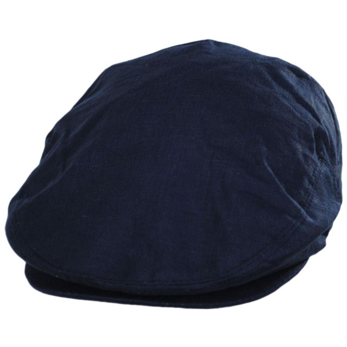 Jaxon Hats | Linen and Cotton Ivy Cap | 167732 | lead | NAVY BLUE