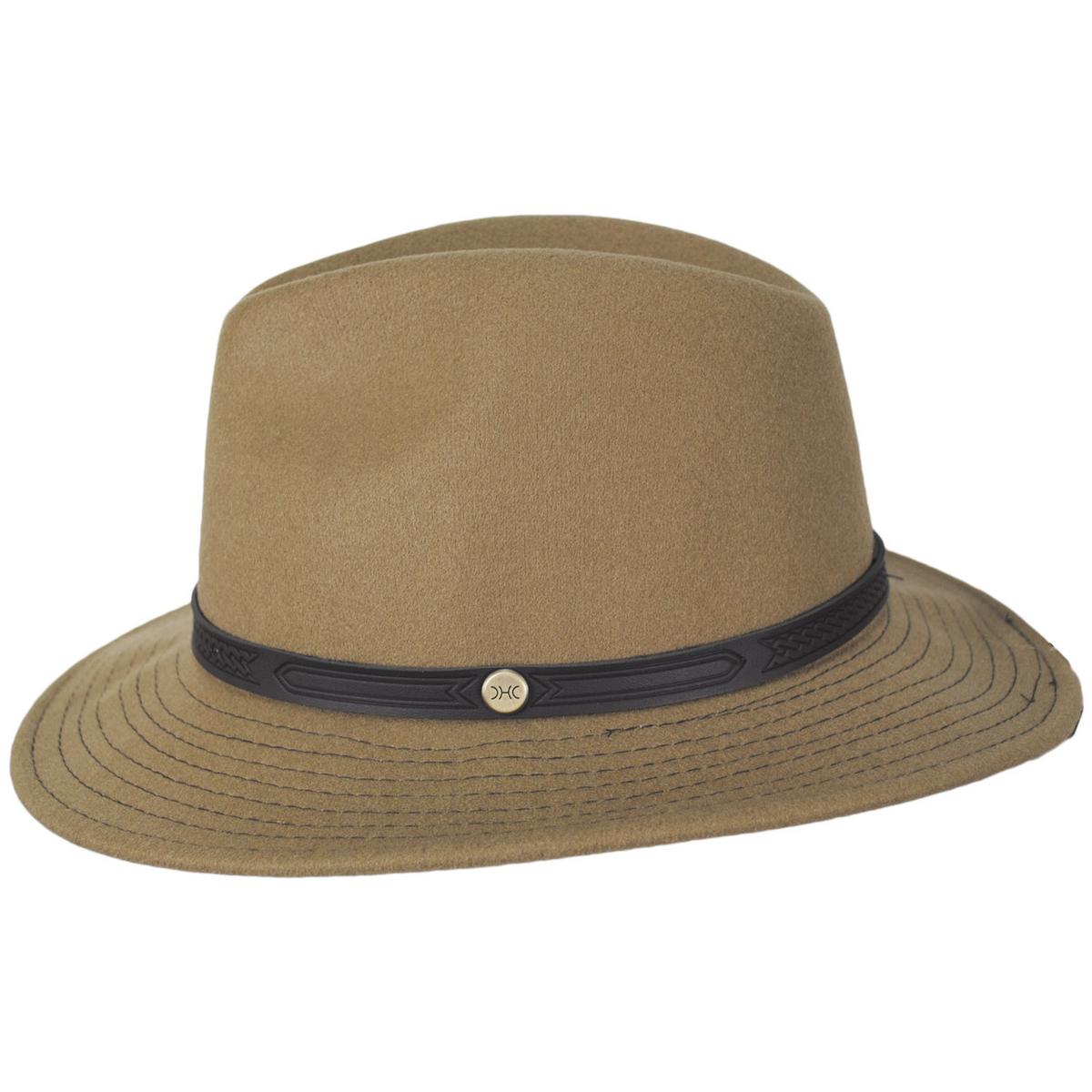 Dorfman Pacific | Edevane ProvatoKnit Safari Fedora Hat | 130556 | profile | KHAKI