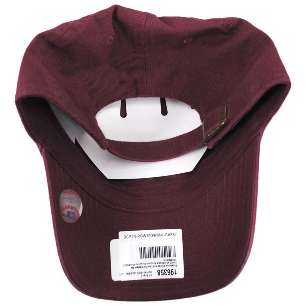 47 Brand | Philadelphia Phillies MLB Clean Up Strapback Baseball Cap Dad Hat | 203370 | under | BURGUNDY