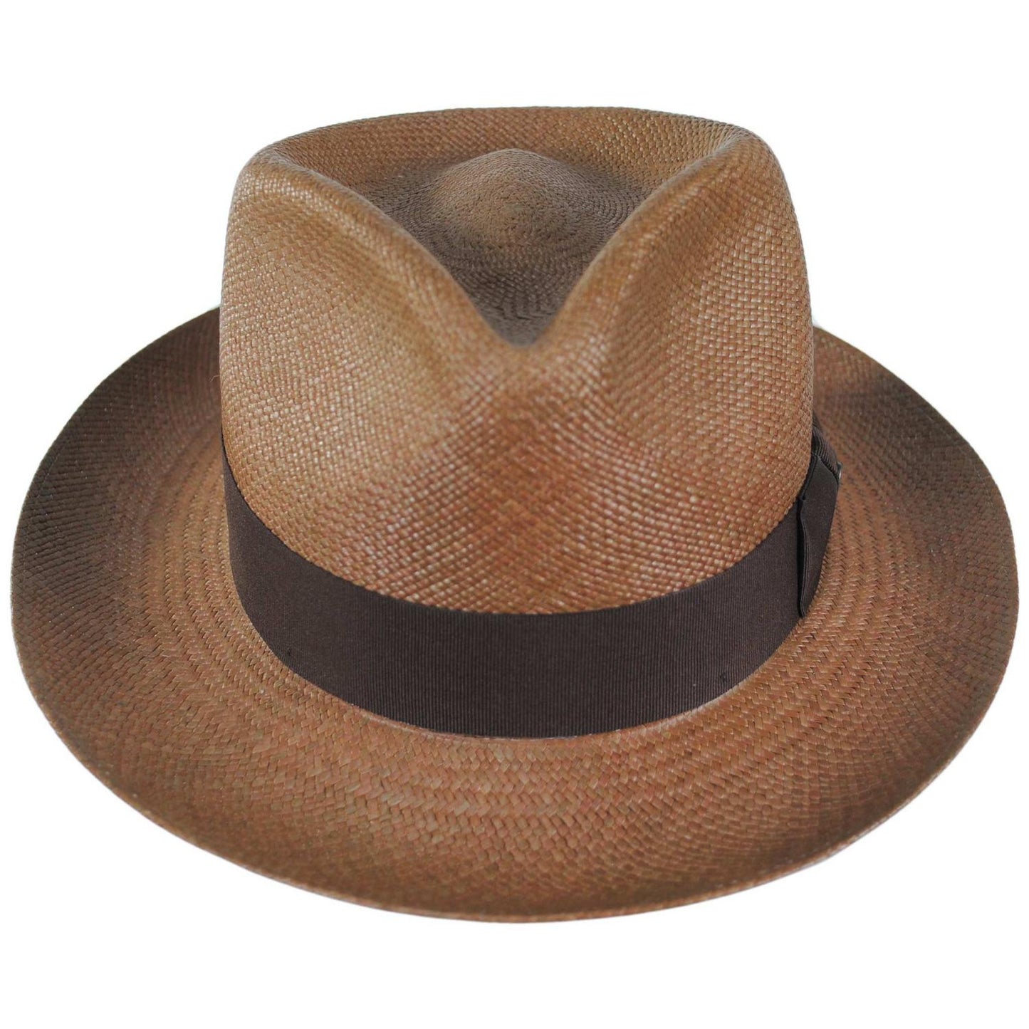 Jaxon Hats | Humphrey Grade 8 Panama Straw Fedora Hat | 127153 | front | WALNUT