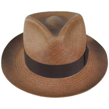 Jaxon Hats | Humphrey Grade 8 Panama Straw Fedora Hat | 127153 | front | WALNUT