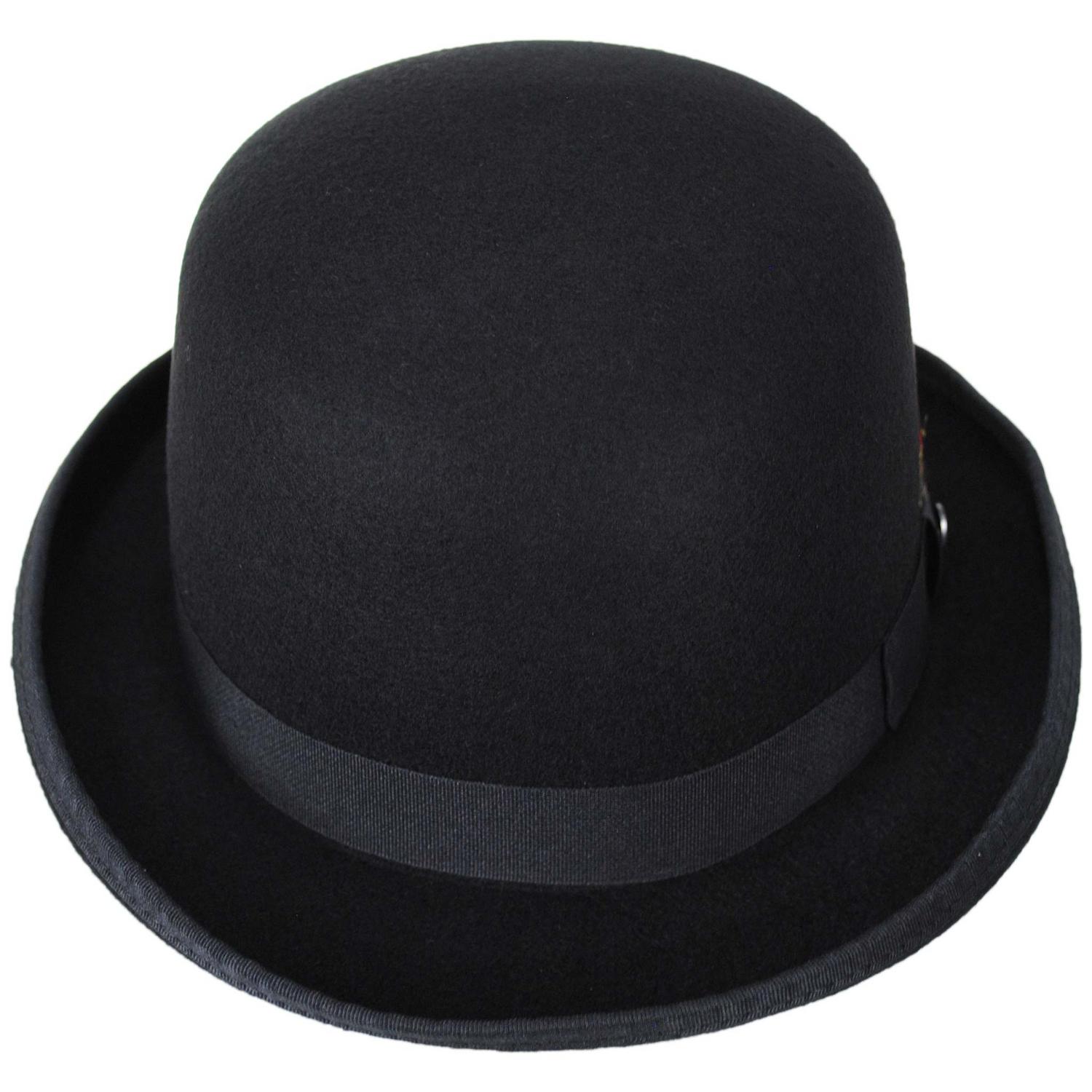 Jaxon Hats | English Wool Felt Bowler Hat | 132055 | front | BLACK