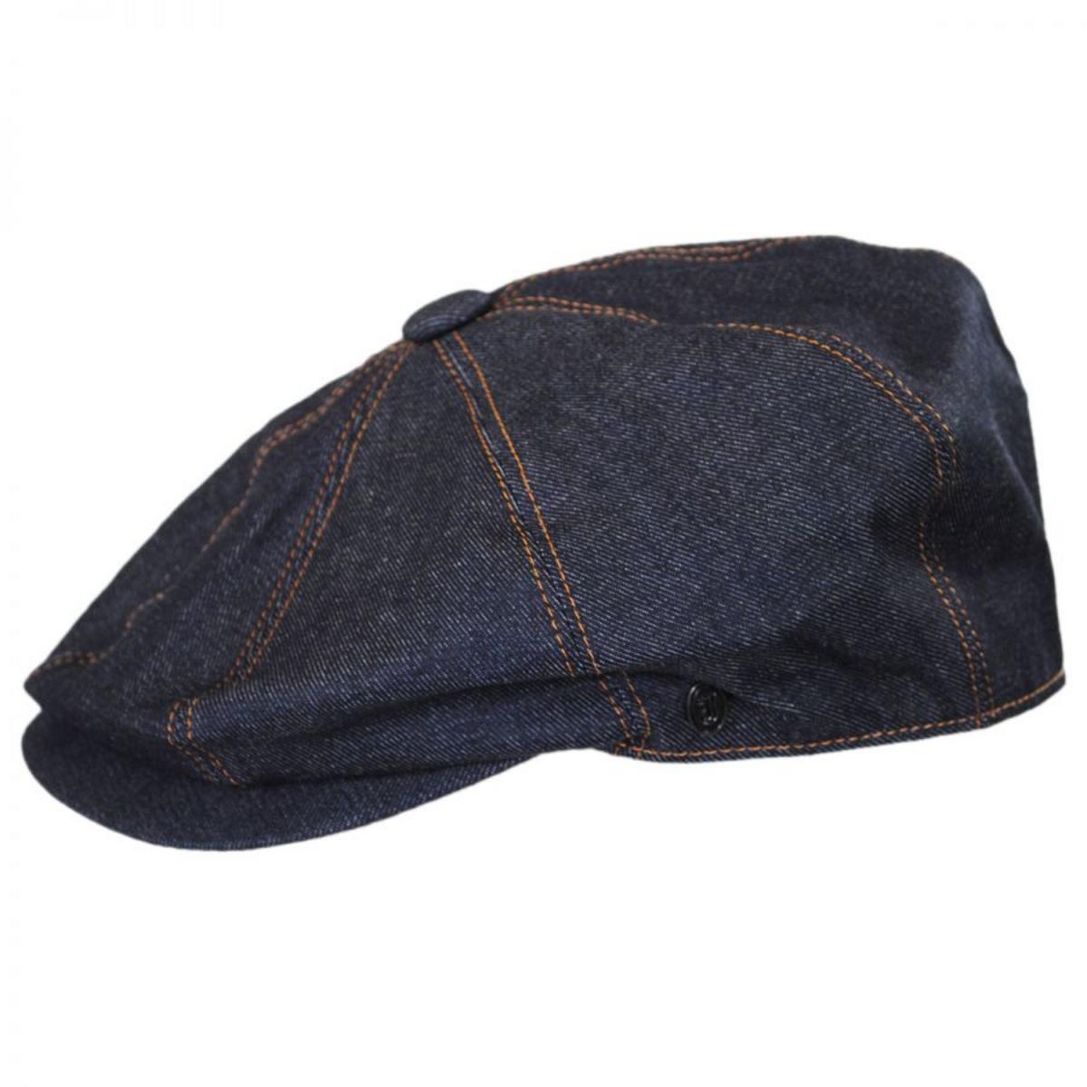 Jaxon Hats | Denim Cotton Newsboy Cap | 167775 | profile | DENIM BLUE