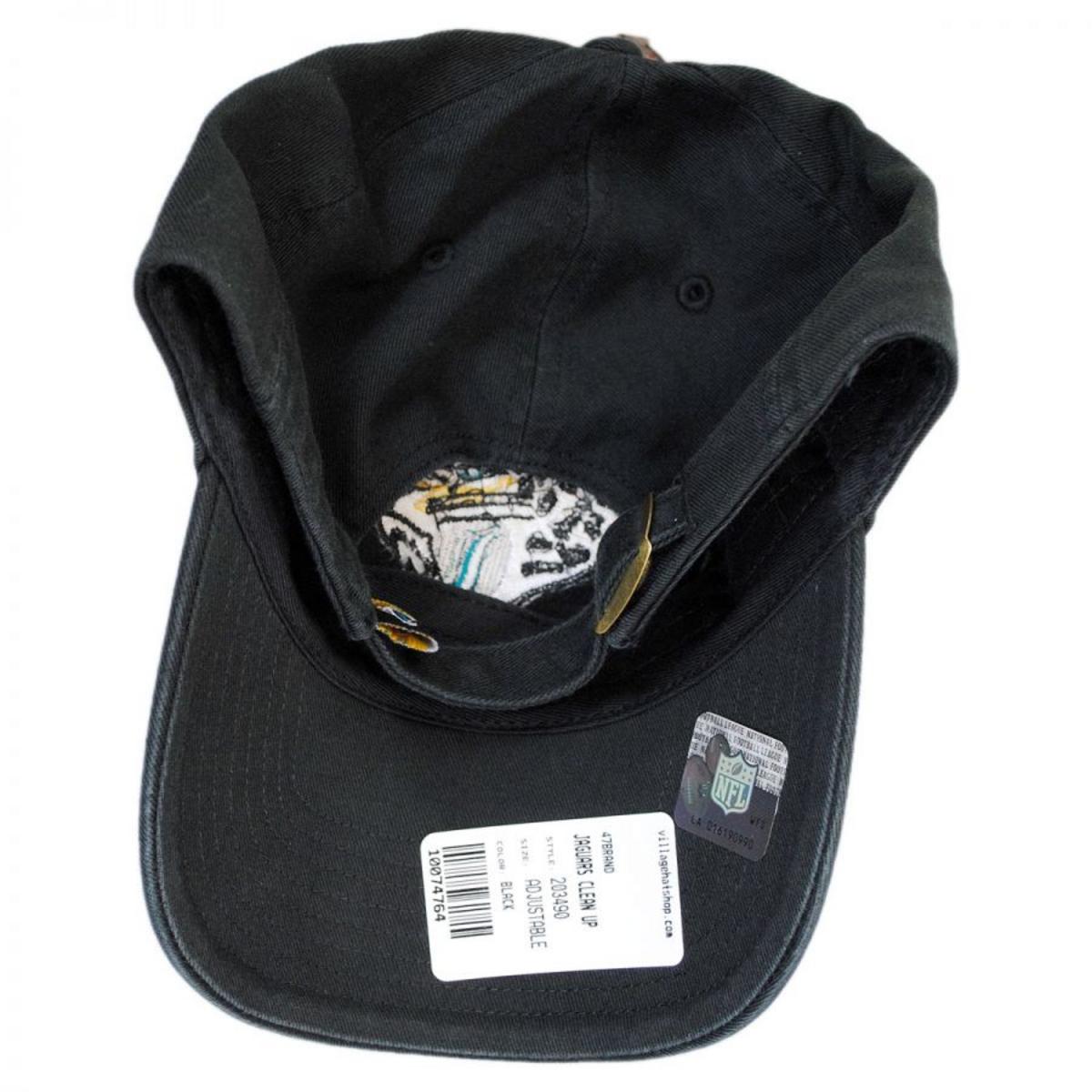 47 Brand | Jacksonville Jaguars NFL Clean Up Strapback Baseball Cap Dad Hat | 203490 | under | BLACK