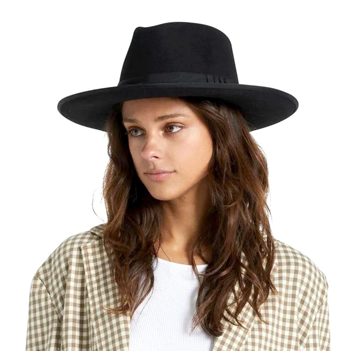 BRIXTON HATS | Reno Wool Felt Fedora Hat | 135651 | lsfone | BLACK/BLACK