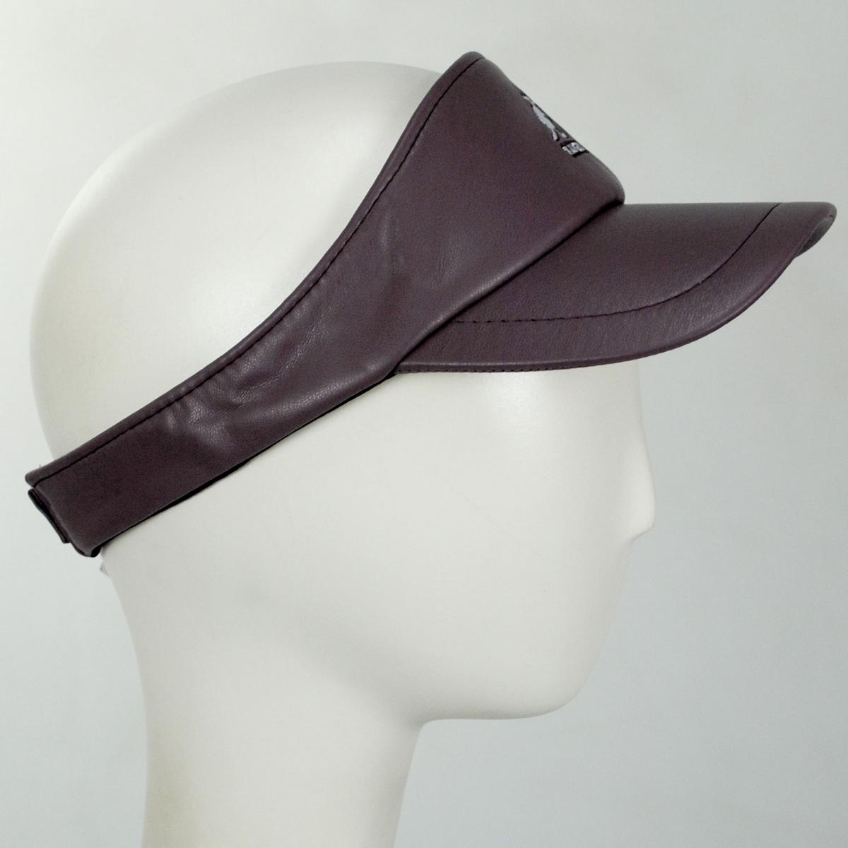 Kangol | Faux Leather Visor | 195607 | profile | DEEP PLUM