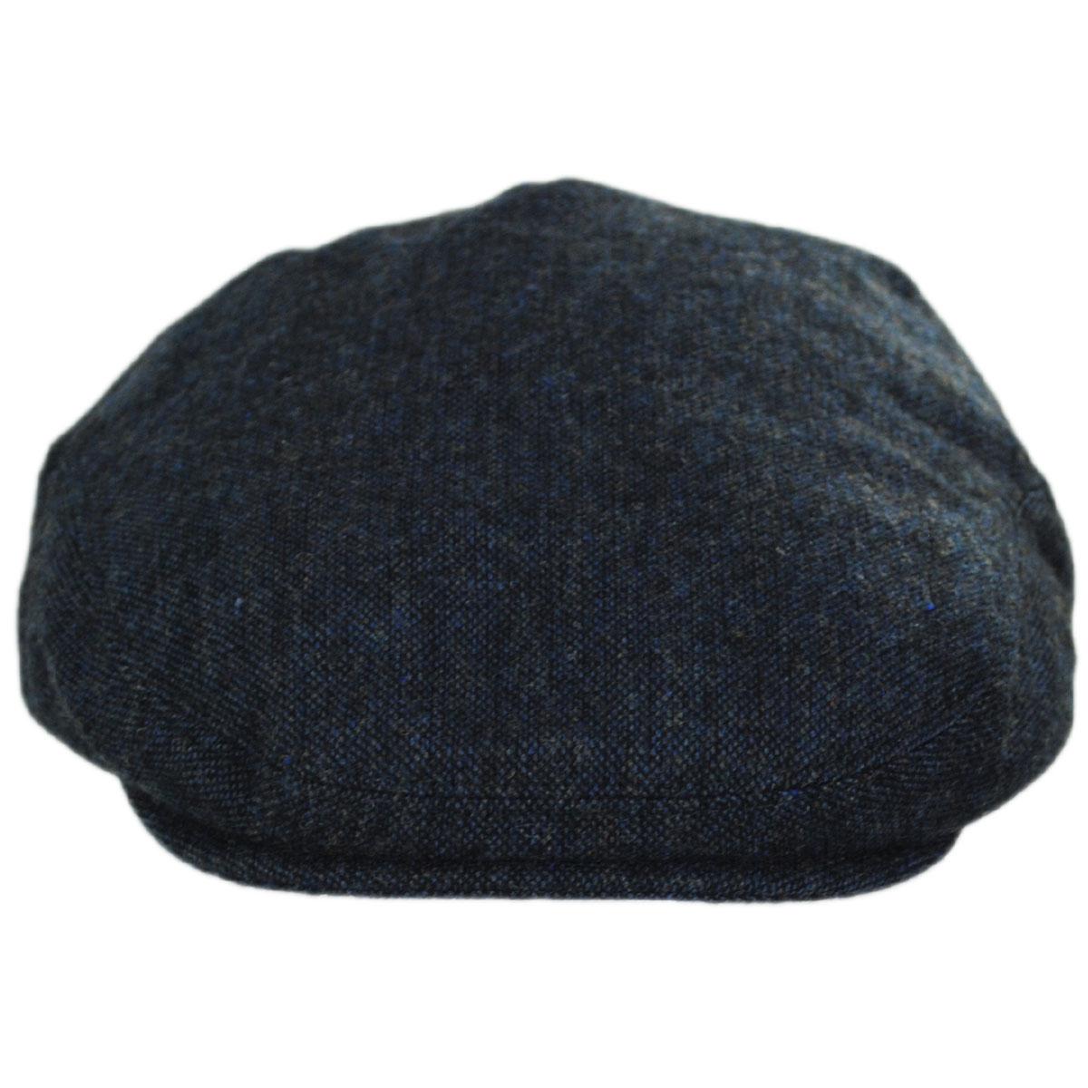 Jaxon Hats | Wholesale Troubadour Tweed Wool Blend Ivy Cap B2B Pre-Pack | B2B167567 | front | NAVY BLUE