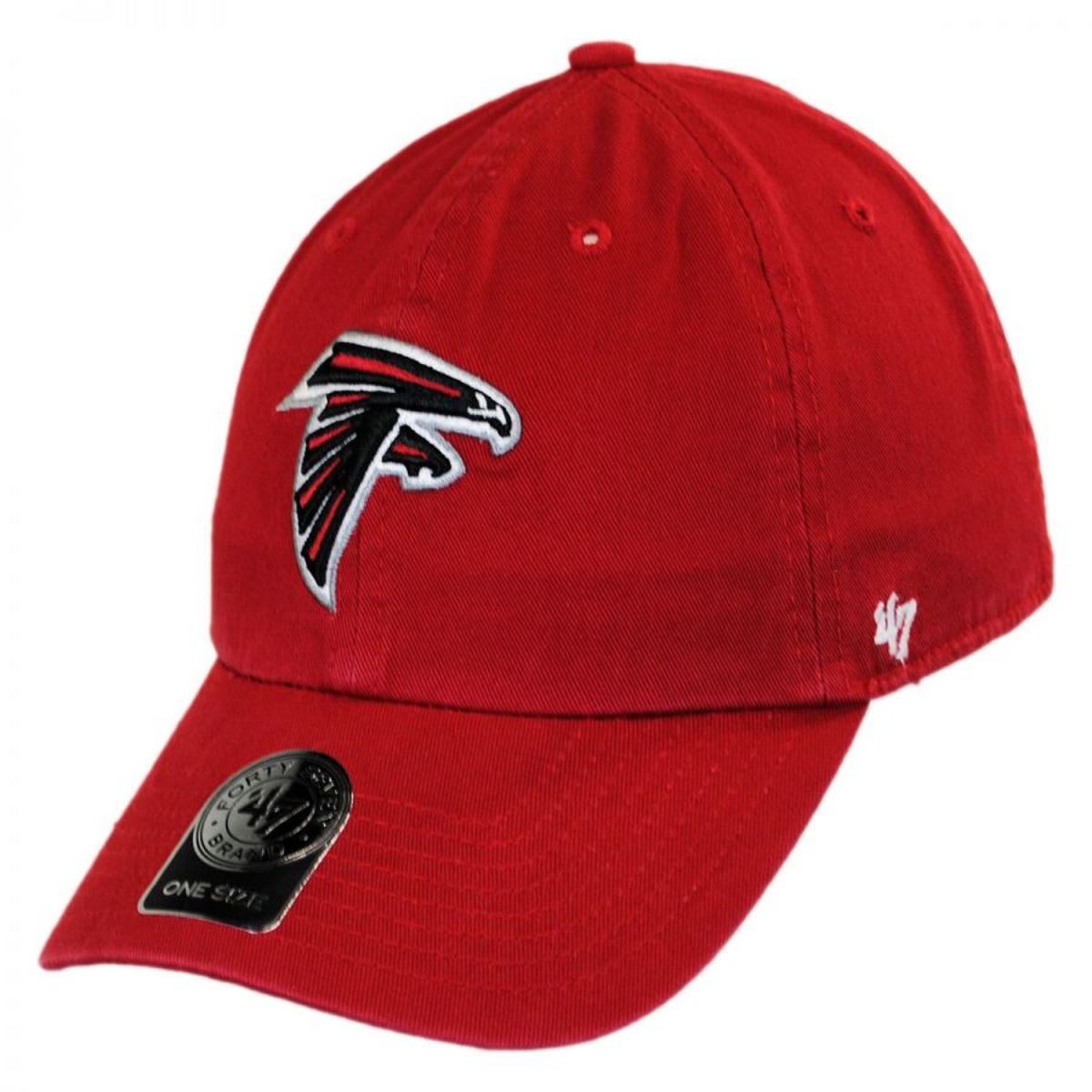 47 Brand | Atlanta Falcons NFL Clean Up Strapback Baseball Cap Dad Hat | 203550 | lead | RED