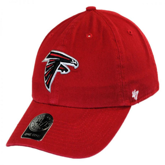 47 Brand | Atlanta Falcons NFL Clean Up Strapback Baseball Cap Dad Hat | 203550 | lead | RED