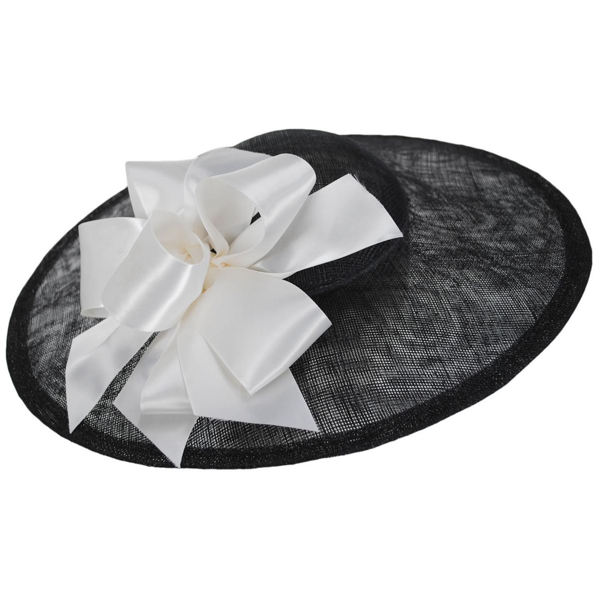 Kathy Jeanne | Bows Galore Sinamay Straw Picture Dress Hat | 122452 | lead | SOLID BLACK