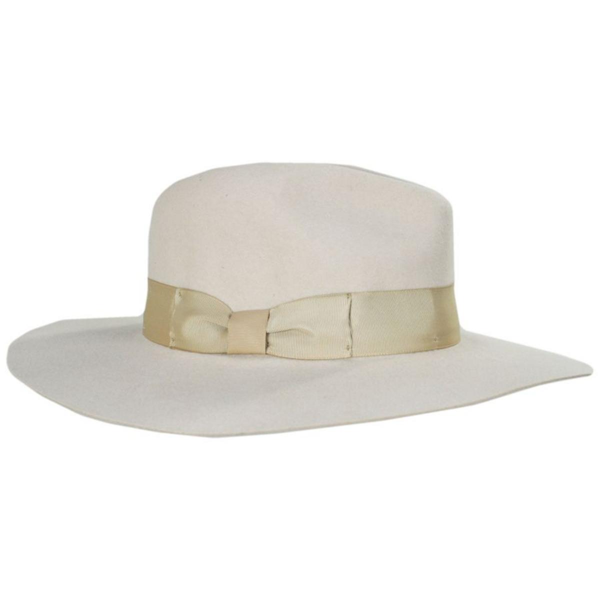 Bigalli | Zoey Floppy Brim Wool Felt Fedora Hat | 131433 | profile | CREAM