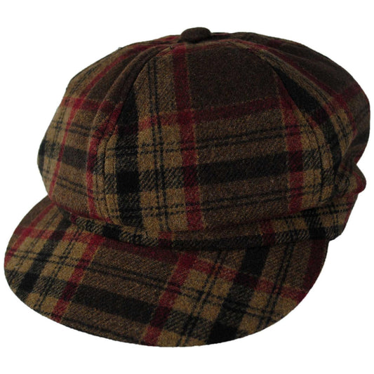 BRIXTON HATS | Bailey Plaid Spitfire Newsboy Cap | 161525 | lead | SAND/RED/BROWN