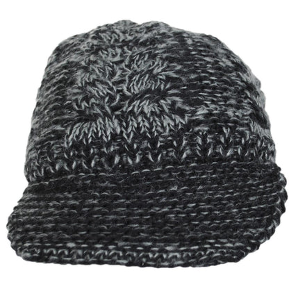Scala | Lingyee Cable Knit Radar Cap | 106424 | front | BLACK
